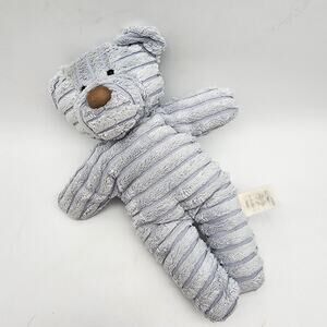 Jellycat Baby Blue Corduroy Bear Plush Rattle Lovey 8" Stuffed Animal Toy Y2K